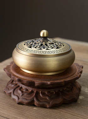 红木圆形禅意莲花托架家用花梨木工艺品奇石花瓶佛像实木底座摆件