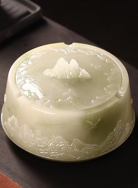 创意个性高档浮OAH雕峦烟灰缸大带飞盖防灰烟号缸茶几摆件茶具配