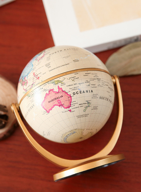 欧式迷你美式创意书桌复古地球仪小摆件书柜软装S饰品家居摆设饰