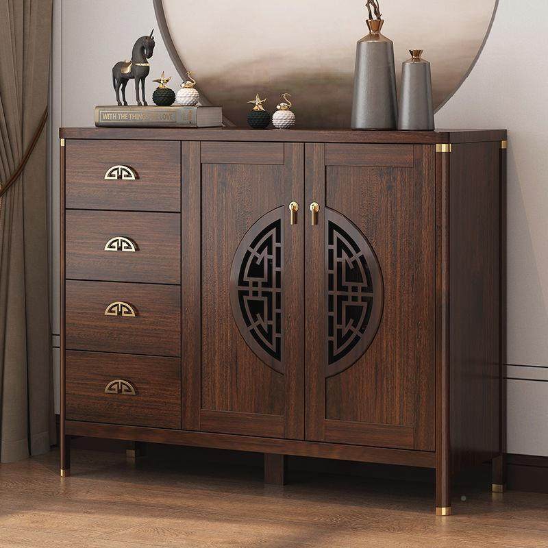 新中ZTV式柜鞋家用大门口玄关柜2025爆款量隔断红木色实容木复古,淘宝优惠券,粉丝福利购,淘宝优惠卷