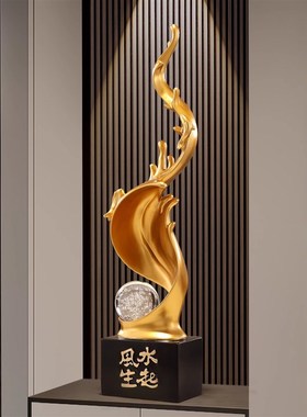 风生水起进门玄i关轻奢高档客厅电视柜酒柜壁龛装饰品开业乔迁礼