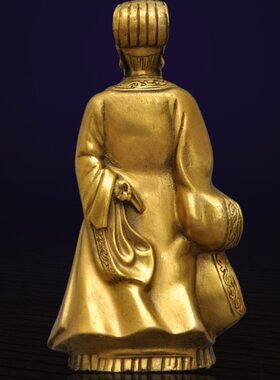 黄铜诸葛亮摆件孔明像铜像工艺品客厅办公室办公桌装饰品商务礼品