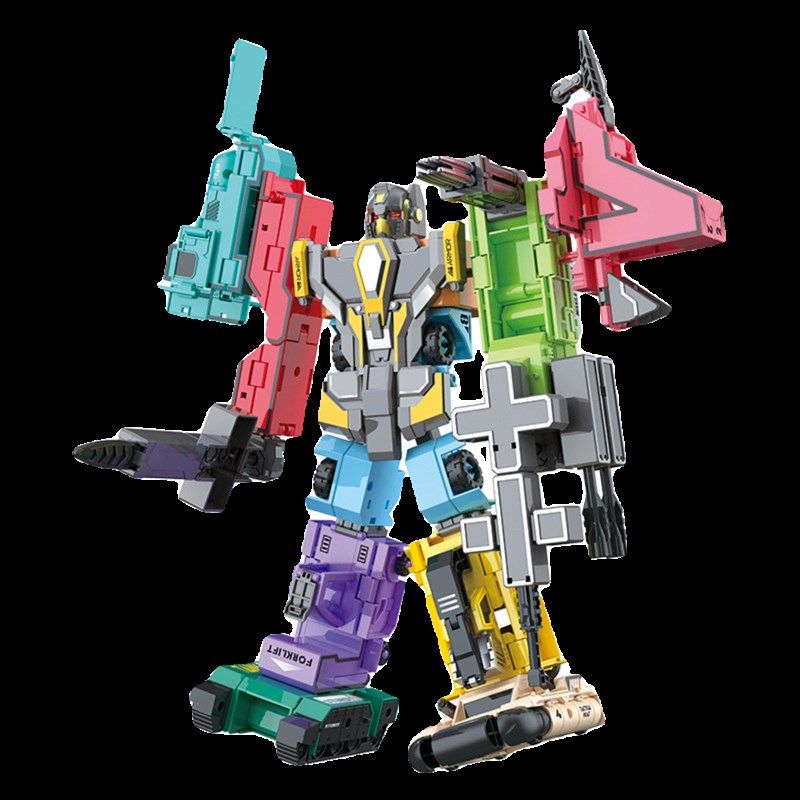 儿童益智数字变形玩具加大号拼装积木5一7岁3男孩6礼物汽车炫酷队,淘宝优惠券,粉丝福利购,淘宝优惠卷