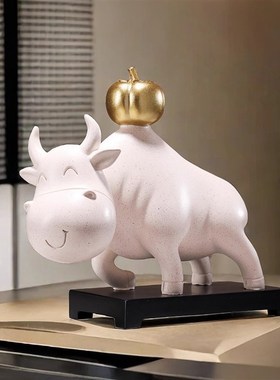 牛柿摆件装饰品家居好物办公室桌面旺事业运乔迁礼物开业酒柜工艺