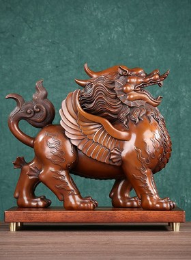 紫铜貔貅摆件一对中式家居客厅办公室装饰品开业乔迁礼品