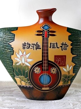 藏族特色家居装饰品陶瓷摆件彩陶手工艺品客厅隔断博古架酒柜摆设