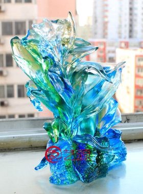 琉璃摆件百年好合时尚朋友同事同学结婚情人生日礼品礼物定制刻字