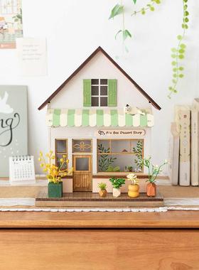 阿斗楹客厅艺术玄关小F87569M9摆件拍照微缩桌办工植物角柜书架装