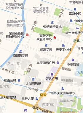 2024a新款常州市城区地图办公室挂图高清防水墙壁装饰实物推荐定