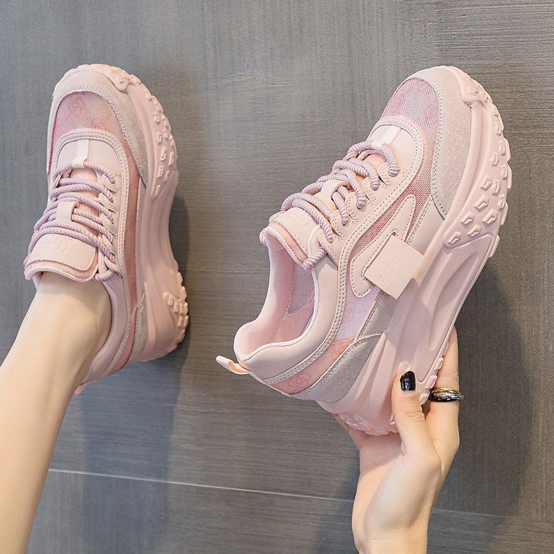 透气网面老爹鞋女2025新款夏季薄款百搭爆款超火内增高厚底小白鞋,淘宝优惠券,粉丝福利购,淘宝优惠卷