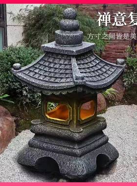 民?别太阳能灯摆件新中式仿石庭院小宫灯园墅户外布花Fh(h(b*&置