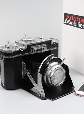 铁艺工拍艺品复古老式客相窗机模型创意厅橱柜摄影道具装072饰品