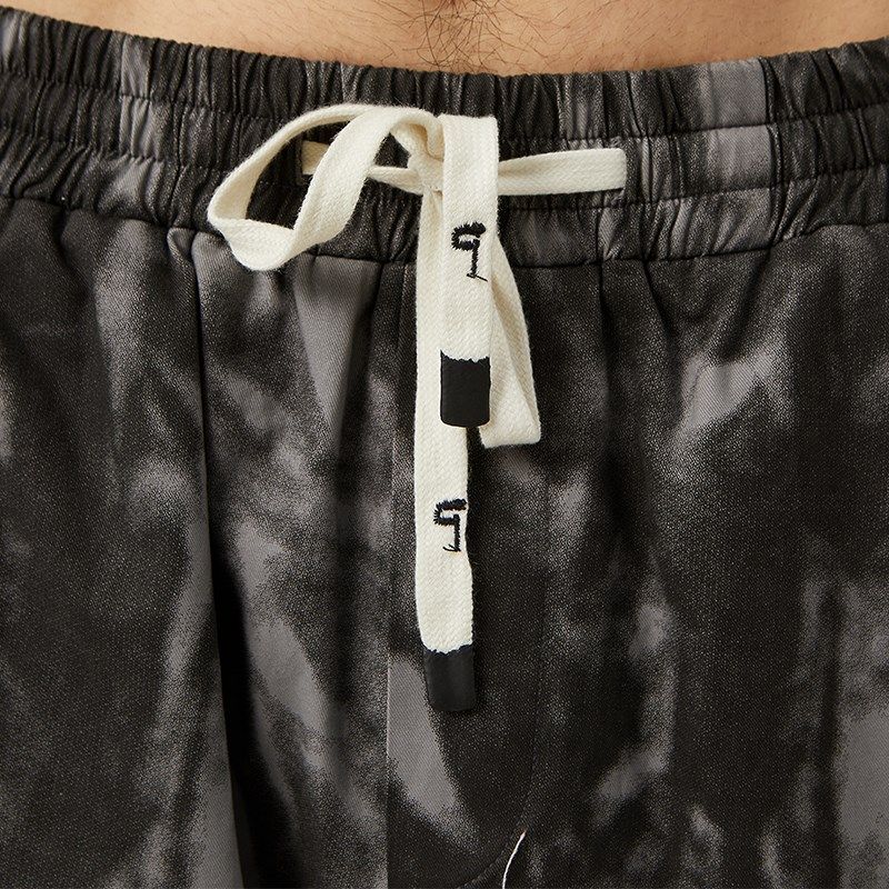 夏季潮男扎染宽松纯棉工装七分裤黑色阔腿多口袋运动休闲美式短裤,淘宝优惠券,粉丝福利购,淘宝优惠卷