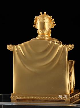 纯铜镀金五台龙五爷财神像居家供奉足银随身佛支持金银定制大小