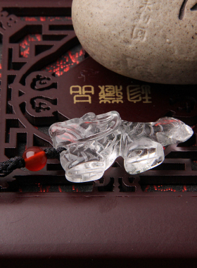 天然水晶龙吊坠项坠 水晶雕刻立体龙吊坠挂坠 男女款小龙吊坠