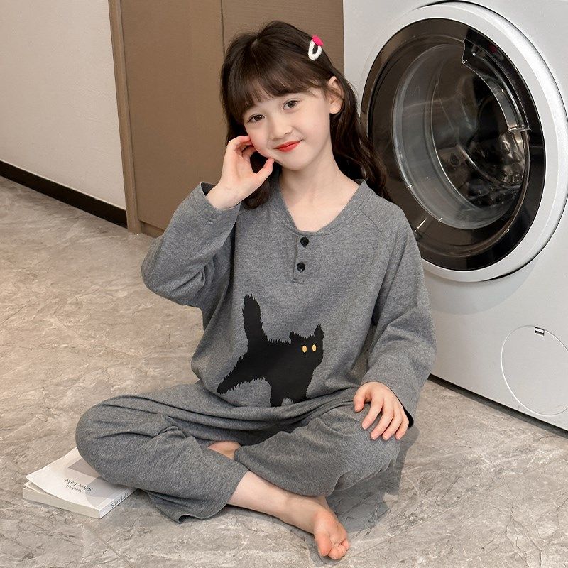 女童睡衣2024新款秋季纯棉儿童春秋大童秋天长袖女孩初中生家居服,淘宝优惠券,粉丝福利购,淘宝优惠卷