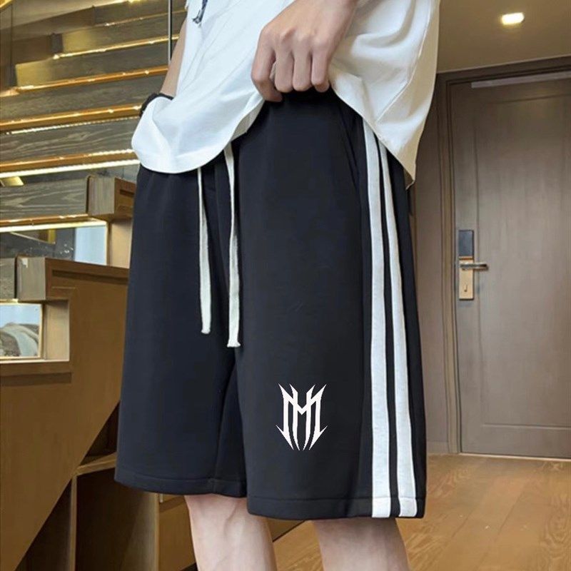 短裤子男款夏季港风潮流宽松百搭休闲裤学生运动阔脚直筒五分短裤,淘宝优惠券,粉丝福利购,淘宝优惠卷