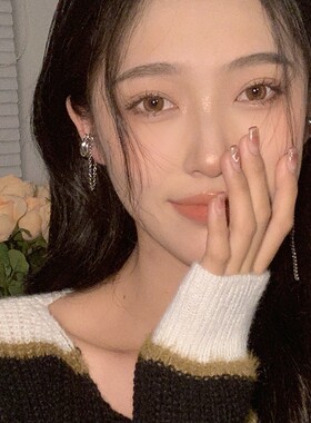 个性冷淡风小众高级感耳夹长款显脸瘦水晶流苏无耳洞耳骨夹耳饰品