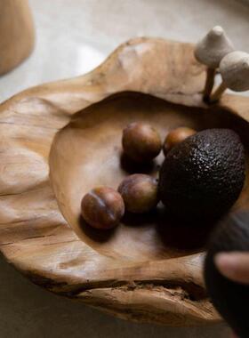 复古创意“法老的蘑菇”手工托盘民宿家居茶几桌面装饰艺术摆件