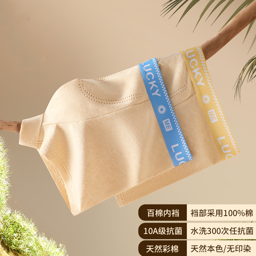 青少年男童天然彩棉内裤纯棉10A抗菌裆中大童小孩学生发育期初中,淘宝优惠券,粉丝福利购,淘宝优惠卷