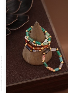 多巴胺戒指小众设计手指戒轻奢感个性串珠高级感时尚彩色闭环指环