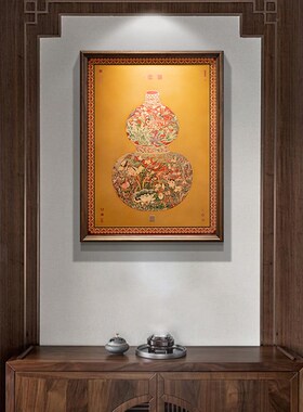 葫芦福禄图入户门玄关画风水招财装饰画餐边柜茶室电视墙新居挂画