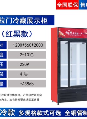 拉门立式双门保鲜饮料柜啤酒冷藏展示柜水果熟食冷饮移门冷藏柜