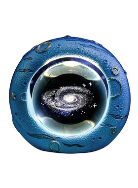 星系月球3d内雕水晶球小夜灯发光底座桌面卧室树脂摆件送学生礼品