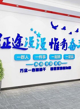 企业文化墙设计办公室墙面装饰画布置公司励志标语会议室背景墙贴