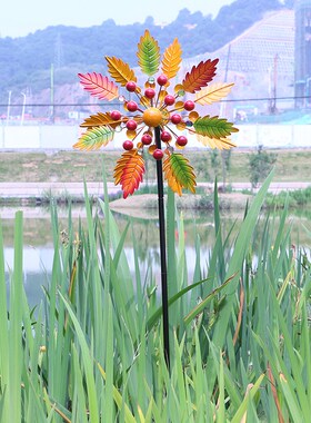 轻奢户外庭院摆件铁艺风车落地别墅花园装饰插件民宿景区造景布置