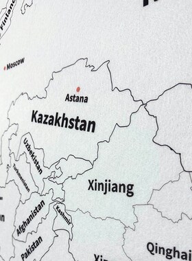 素白款世界地图装饰墙贴毛毡板旅游足迹照片墙游记打卡签到纪念墙