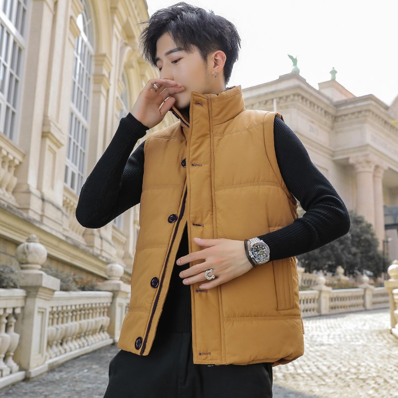 秋冬加厚羽绒棉服马甲外套时尚休闲青少年坎肩背心学生棉衣加大码 - 图2