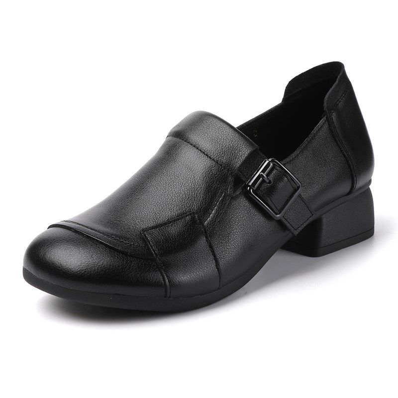 真皮轻便中年妈妈鞋子2025新款平跟圆头女鞋深口软底单鞋春秋皮鞋,淘宝优惠券,粉丝福利购,淘宝优惠卷