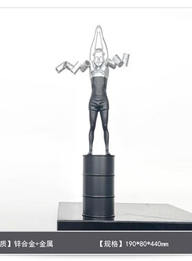 现代简约锌合金人物摆件样板间售楼处客厅玄关处装饰艺术品