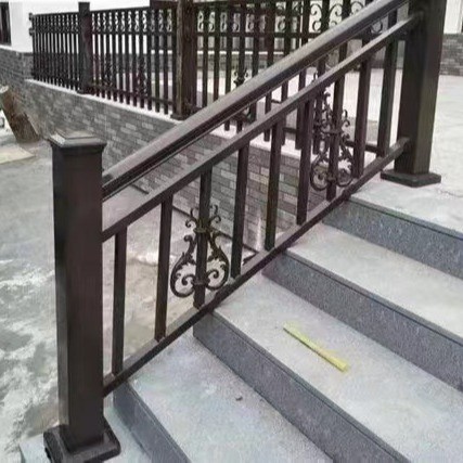 现代简约轻奢风别墅室内楼梯扶手铝艺护栏铝合金立柱扶手护栏 - 图1