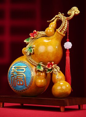 彩铜葫芦摆件《五福葫芦》家用客厅办公室装饰品公司开业乔迁礼品