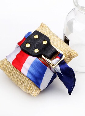 时尚真皮女士手环多功能空姐乘务丝巾扣涤纶合金扣头条纹配饰