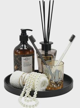 卫生间摆件酒店洗手台装饰托盘香薰样板房洗漱台样板间卫浴软饰品