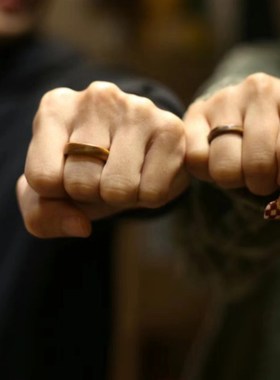 【浔系列青】木戒指黑檀手工古风刻字小众简约男女情侣汉服文艺