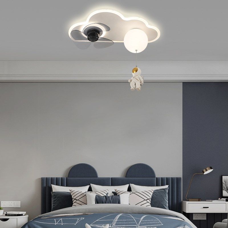 太空人风扇灯卧室温馨氛围空气电机风扇灯创意个性护眼儿童房间灯,淘宝优惠券,粉丝福利购,淘宝优惠卷