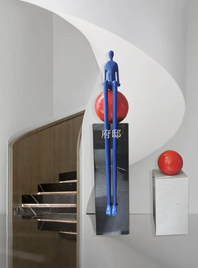 抽象长腿雕塑落地摆件人物酒店大堂玄关商铺轻奢售楼处玄关装饰品