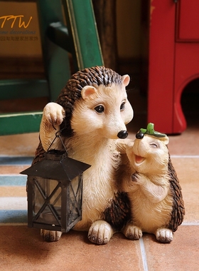 庭院摆件  可n爱刺猬户外花园装饰家居摆件