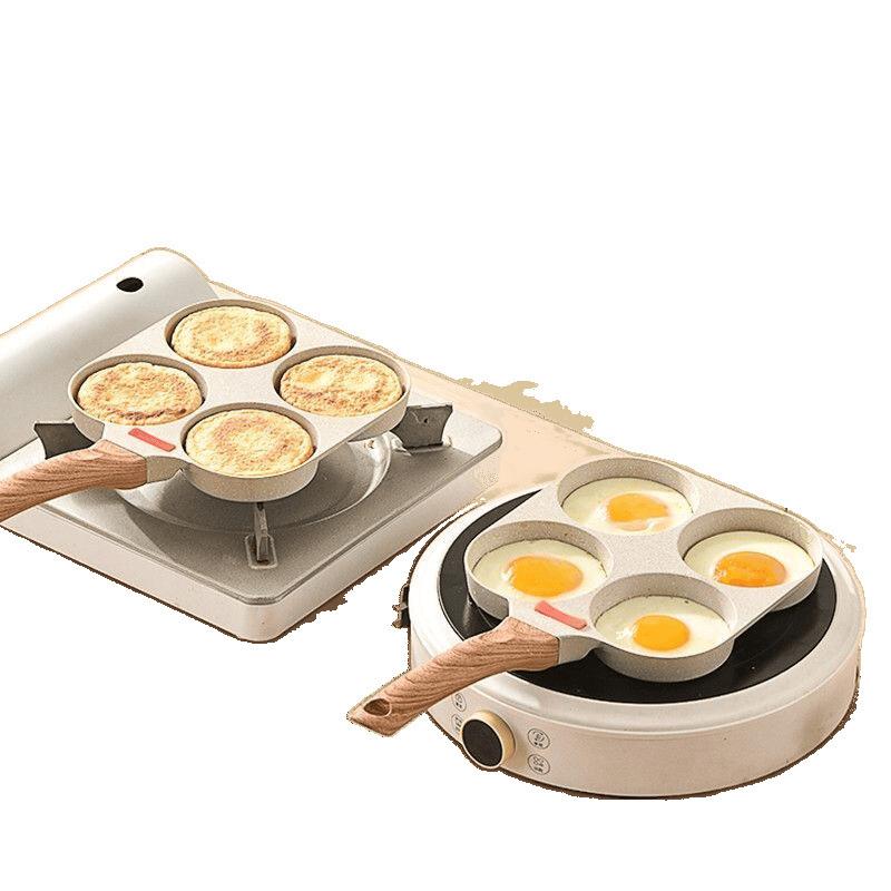 鸡蛋汉堡锅麦饭石煎蛋锅家用四孔蛋堡平底不粘锅早餐锅煎饼锅工厂 - 图3