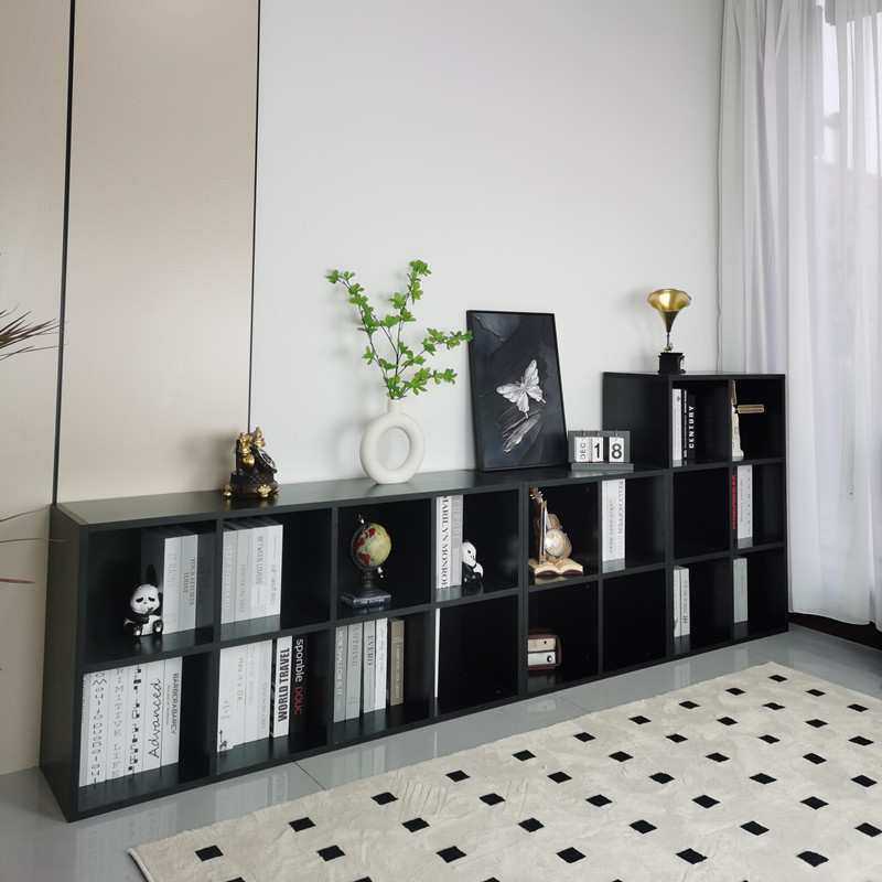 黑色格子柜实木卡座储物柜自由组合儿童收纳矮落地书柜客厅置物&Z,淘宝优惠券,粉丝福利购,淘宝优惠卷