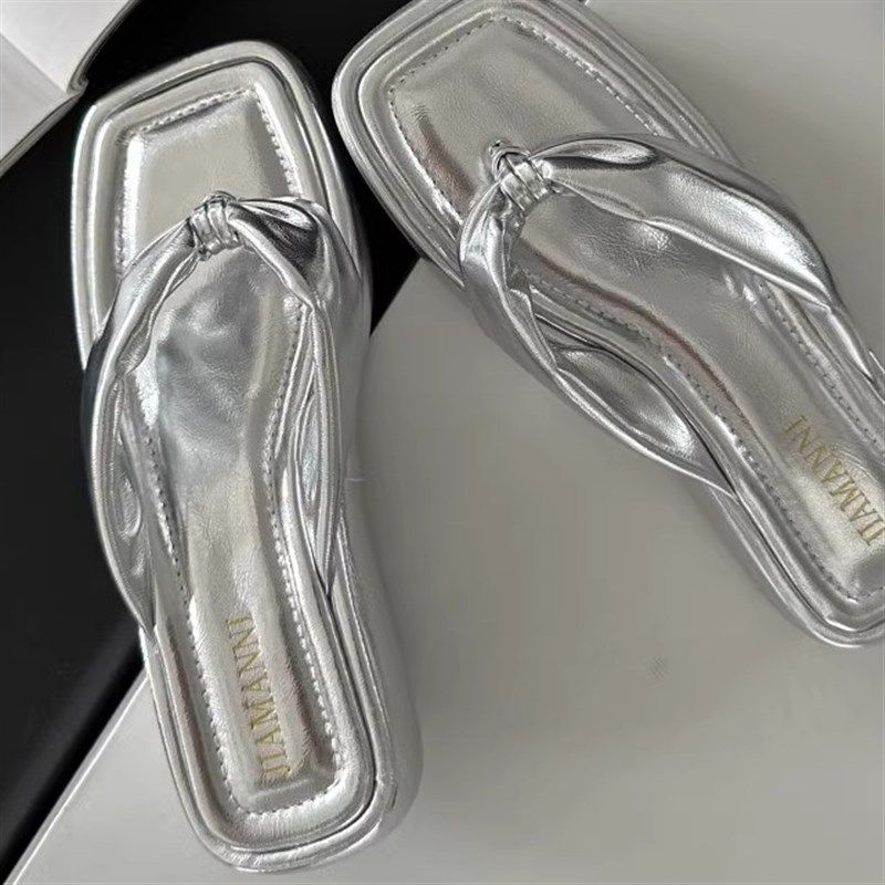 夹脚鞋人字拖鞋女厚底2025新款夏季平底外穿沙滩鞋法式凉拖女鞋,淘宝优惠券,粉丝福利购,淘宝优惠卷