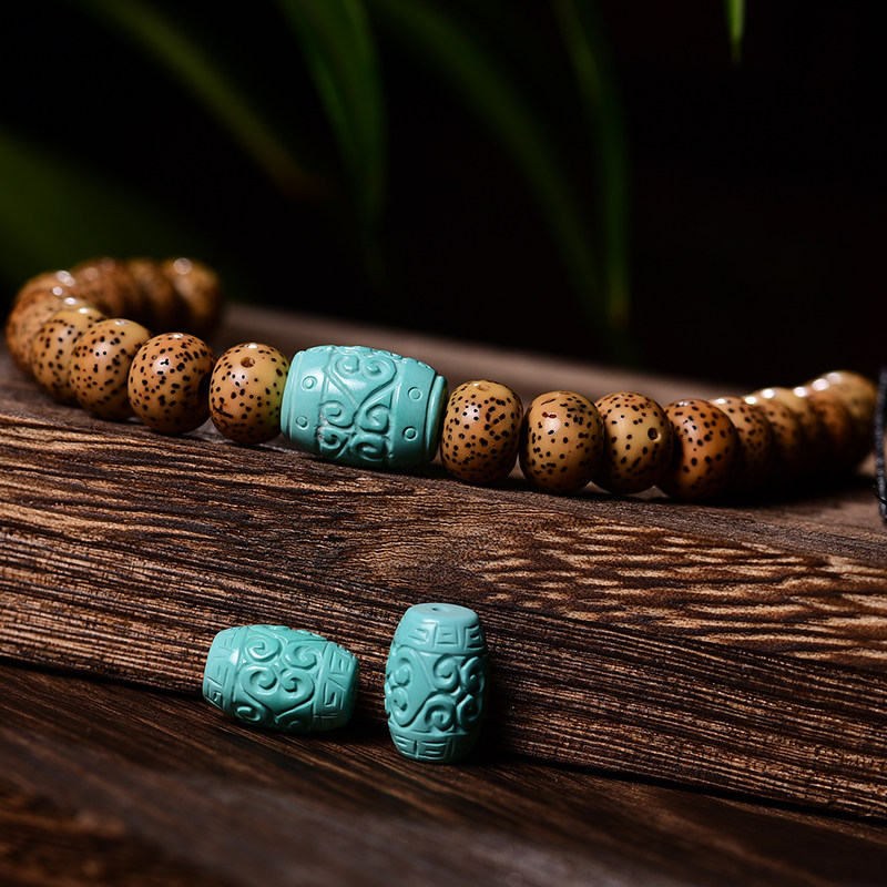 湖北天然原矿绿松石散珠桶珠回纹珠手串原石男女配饰隔珠子顶珠,淘宝优惠券,粉丝福利购,淘宝优惠卷