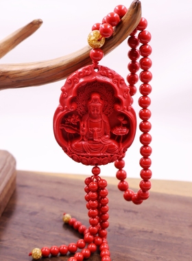 朱砂胶泥观音佛像祈福摆件