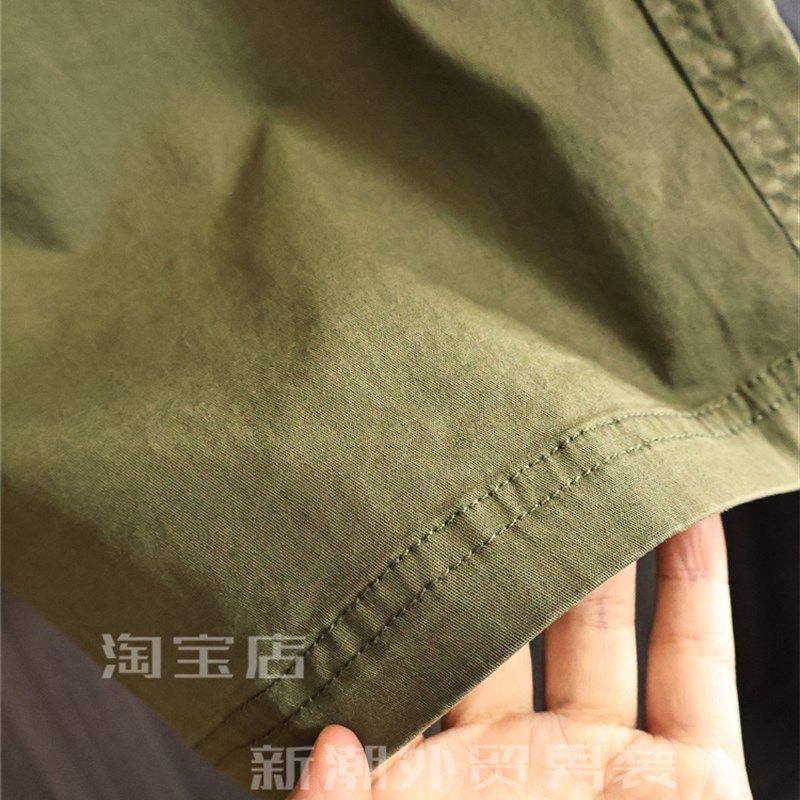 日单外贸!客供水洗纯棉!夏季男士美式复古松紧腰直筒休闲短裤潮,淘宝优惠券,粉丝福利购,淘宝优惠卷