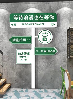 网红奶茶咖啡店铺墙壁面装饰摆件厅馆角打卡背景拍照区布置贴纸画