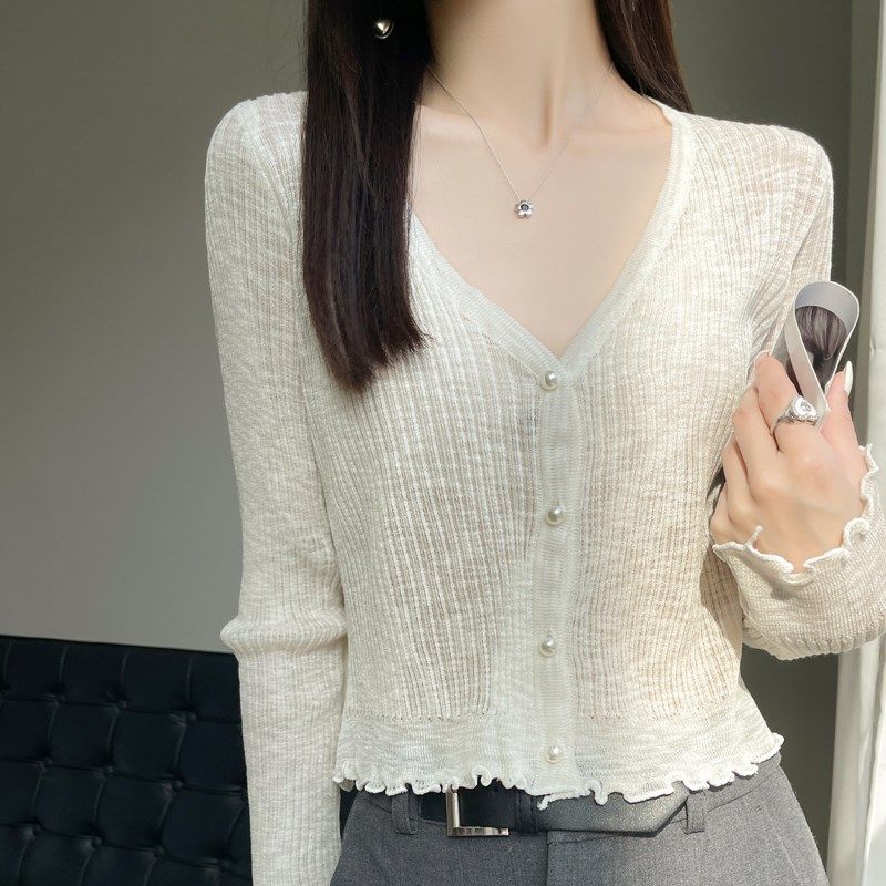 薄款冰丝针织开衫女防晒衫长袖短款外搭罩衫小外套披肩空调衫打底,淘宝优惠券,粉丝福利购,淘宝优惠卷